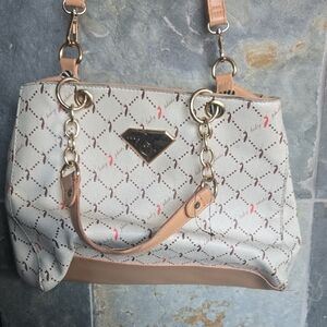 Baby Phat Cream and Tan Shoulder Bag